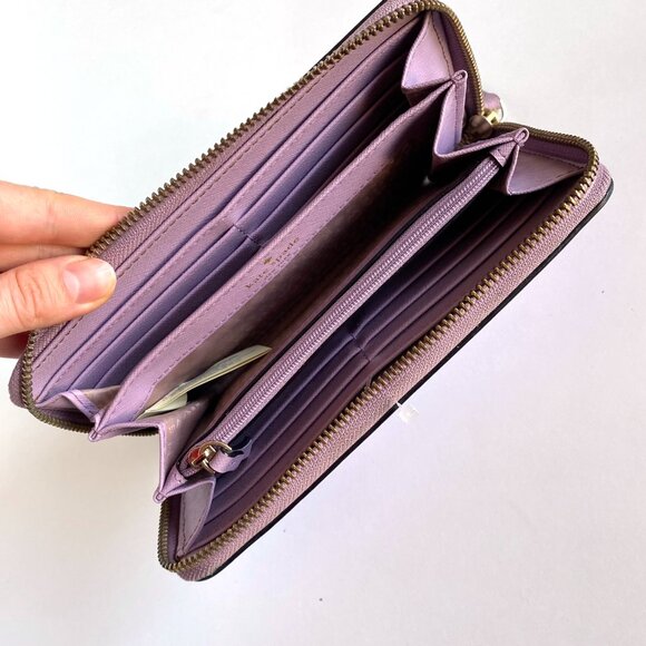 Kate Spade New York Lavender Continental Zip Saffiano Leather Wallet - Picture 11 of 11